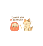 三毛猫とだるまの引き寄せスタンプ3英語v（個別スタンプ：1）