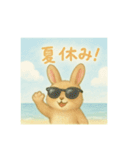夏を楽しむ日焼けうさぎ（個別スタンプ：2）