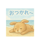 夏を楽しむ日焼けうさぎ（個別スタンプ：4）