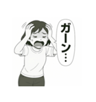 毎日使える！元気な女の子の白黒スタンプ（個別スタンプ：26）