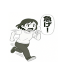 毎日使える！元気な女の子の白黒スタンプ（個別スタンプ：27）