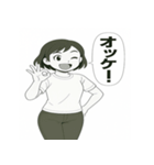 毎日使える！元気な女の子の白黒スタンプ（個別スタンプ：28）