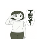 毎日使える！元気な女の子の白黒スタンプ（個別スタンプ：29）