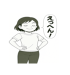 毎日使える！元気な女の子の白黒スタンプ（個別スタンプ：31）