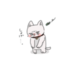 しろねこの連絡スタンプ（個別スタンプ：3）