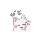 しろねこの連絡スタンプ（個別スタンプ：4）