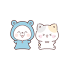 素材｜コラボ＊動く♪くまぽこ＆ぷにゃんこ（個別スタンプ：2）