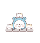 素材｜コラボ＊動く♪くまぽこ＆ぷにゃんこ（個別スタンプ：4）