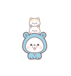 素材｜コラボ＊動く♪くまぽこ＆ぷにゃんこ（個別スタンプ：5）