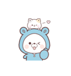 素材｜コラボ＊動く♪くまぽこ＆ぷにゃんこ（個別スタンプ：9）