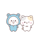 素材｜コラボ＊動く♪くまぽこ＆ぷにゃんこ（個別スタンプ：14）