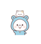 素材｜コラボ＊動く♪くまぽこ＆ぷにゃんこ（個別スタンプ：16）