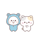 素材｜コラボ＊動く♪くまぽこ＆ぷにゃんこ（個別スタンプ：17）