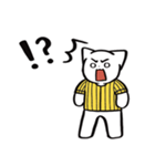 野球ねこ応援団・黄黒縦縞チームVer.（個別スタンプ：36）