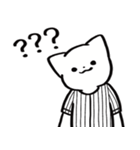 野球ねこ応援団・白黒縦縞チームVer.（個別スタンプ：35）