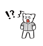 野球ねこ応援団・白黒縦縞チームVer.（個別スタンプ：36）