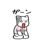野球ねこ応援団・白赤縦縞チームVer.（個別スタンプ：22）
