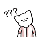 野球ねこ応援団・白赤縦縞チームVer.（個別スタンプ：35）
