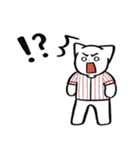 野球ねこ応援団・白赤縦縞チームVer.（個別スタンプ：36）