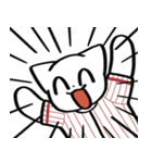 野球ねこ応援団・白赤縦縞チームVer.（個別スタンプ：37）