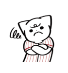 野球ねこ応援団・白赤縦縞チームVer.（個別スタンプ：38）