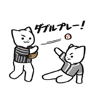 野球ねこ応援団・黒白縦縞チームVer.（個別スタンプ：5）
