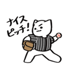 野球ねこ応援団・黒白縦縞チームVer.（個別スタンプ：6）