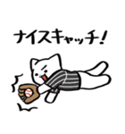 野球ねこ応援団・黒白縦縞チームVer.（個別スタンプ：7）