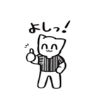 野球ねこ応援団・黒白縦縞チームVer.（個別スタンプ：13）