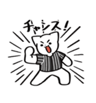 野球ねこ応援団・黒白縦縞チームVer.（個別スタンプ：14）