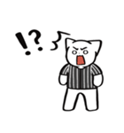野球ねこ応援団・黒白縦縞チームVer.（個別スタンプ：36）