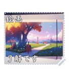 絵画 メッセージ スタンプ 16（個別スタンプ：24）
