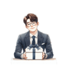 スーツを着たハンサムな男性（NT） v.1（個別スタンプ：4）