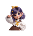 かわいい紫髪の女子高生（NT） v.1（個別スタンプ：1）