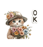 毎日使える♡ビンテージ水彩画のねこ（個別スタンプ：6）