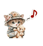 毎日使える♡ビンテージ水彩画のねこ（個別スタンプ：12）