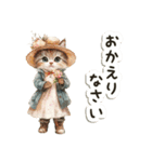 毎日使える♡ビンテージ水彩画のねこ（個別スタンプ：28）