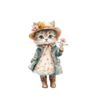 毎日使える♡ビンテージ水彩画のねこ（個別スタンプ：37）