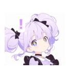 ライトパープルガールスタンプ（個別スタンプ：9）