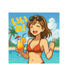 水着美女スタンプ・夏サイコー！（個別スタンプ：15）