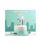 飛び出す！お祝い誕生日ケーキ(1～24才用)（個別スタンプ：21）