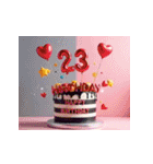 飛び出す！お祝い誕生日ケーキ(1～24才用)（個別スタンプ：23）