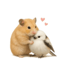 仲良し❤キンクマハムスター＆シマエナガ（個別スタンプ：1）
