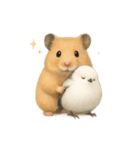 仲良し❤キンクマハムスター＆シマエナガ（個別スタンプ：33）