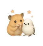 仲良し❤キンクマハムスター＆シマエナガ（個別スタンプ：34）