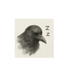 カラス（水墨画風）（個別スタンプ：12）