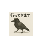 カラス（水墨画風）（個別スタンプ：13）