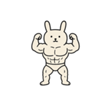 マッスル白うさぎ（個別スタンプ：1）
