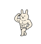 マッスル白うさぎ（個別スタンプ：2）