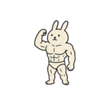 マッスル白うさぎ（個別スタンプ：6）